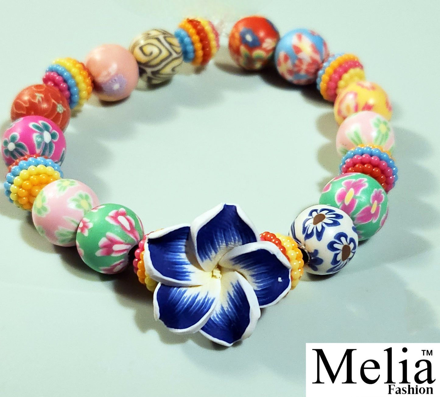 Plumeria Colorful Stretch Bracelet