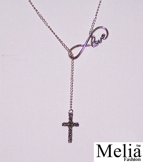 Fancy Cross Infinity Lariat Love