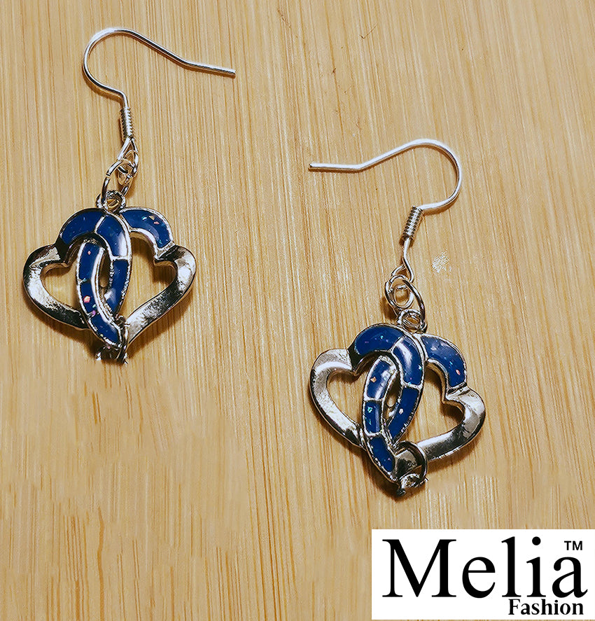 Double the Spakle Decorative Hearts Earrings