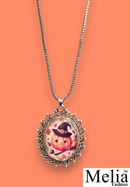 Trick Or Treat Witchy Pumpkin Necklace